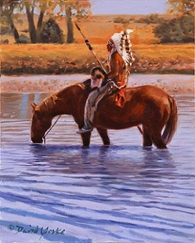 Makin Medicine by discount C.D. McDaniel Native American Horse Western Art Print