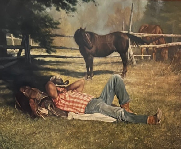 Greg Olsen Original Oil "Kicking Back" Available