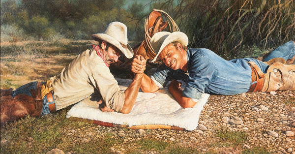 Greg Olsen Original Oil "The Arm Wrestle" Available