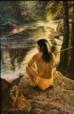 Greg Olsen Original Oil "Spearfishing" Available