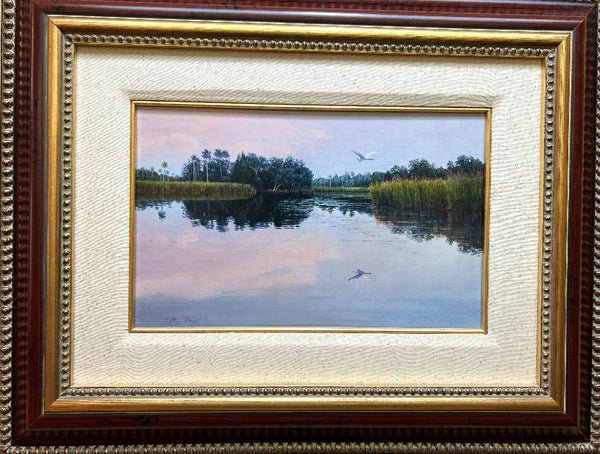 Charles Rowe Painting "Sunset Colors-Egret"