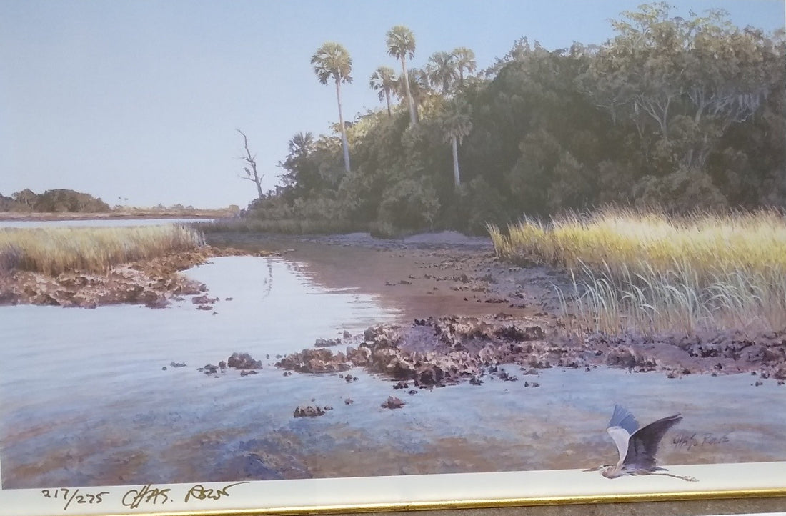 Charles Rowe Print "Low Tide" Framed Available Plainsmen Gallery Fine Art