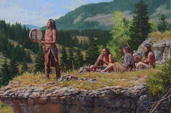 Steven Lang Painting "Prayers, Drumbeats and Smoke"
