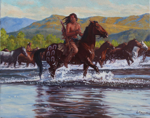 Steven Lang Painting "Blackfeet Raid"