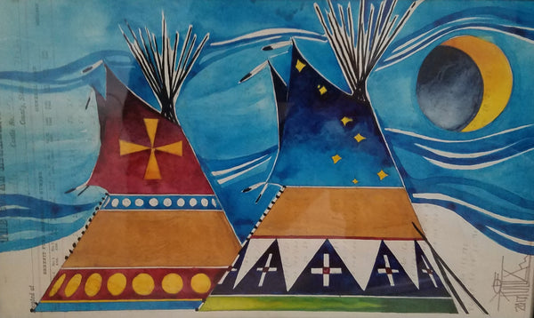 Joe Pulliam Painting "Winds of Change" Ledger Art