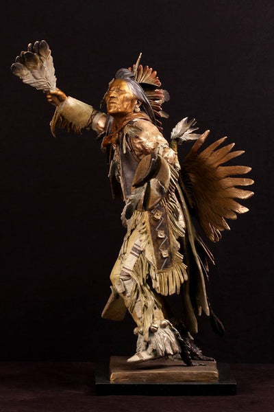Bronze of a Native American dancer by Oreland Joe