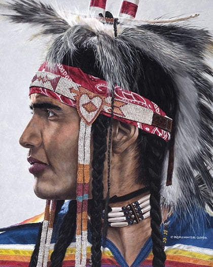 Denny Karchner Painting "Waycie Roundstone, Grass Dancer"
