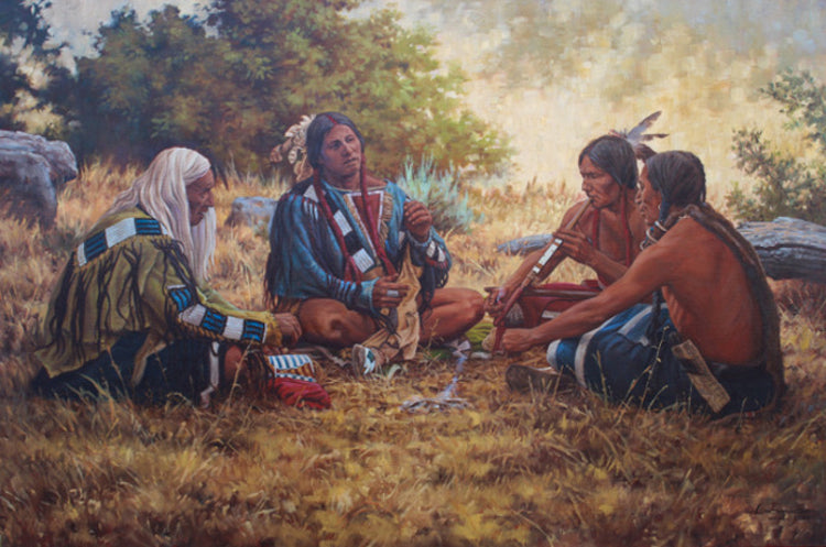 Steven Lang Painting "A Council of Friends" New Original Available