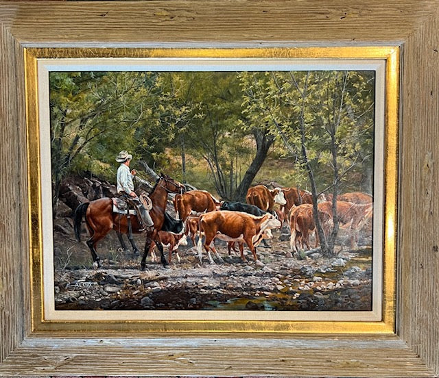Herding Cattle in Spring by Tim Cox Framed Painting Available ...