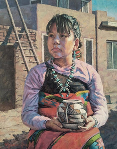 Hyrum Joe Painting "The Beauty of an Acoma Potter"