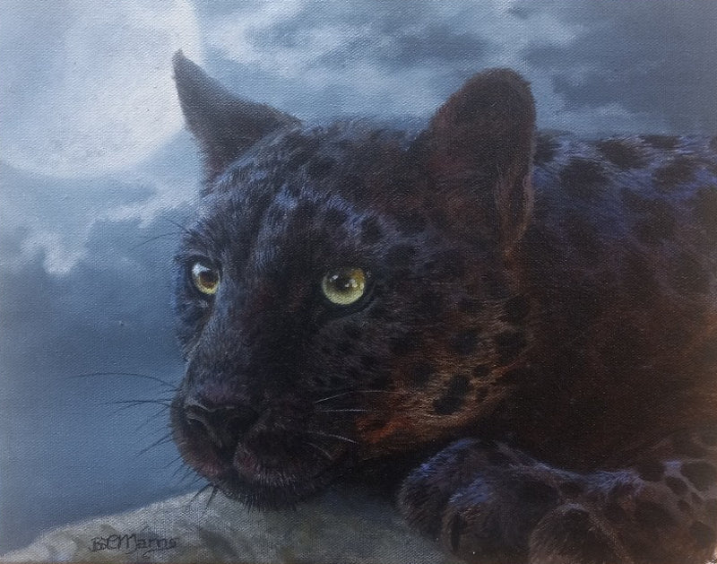 Bonnie Marris Painting "Black Moon" Black Jaguar New