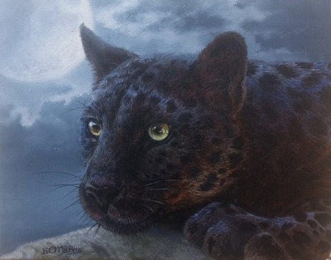 Bonnie Marris Painting "Black Moon" Black Jaguar New