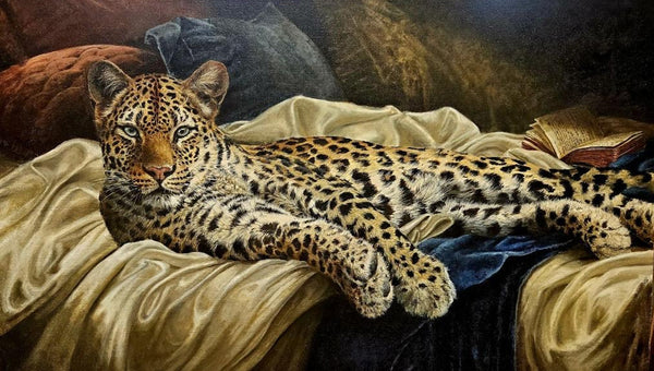 Bonnie Marris Painting "White Satin" Leopard Original