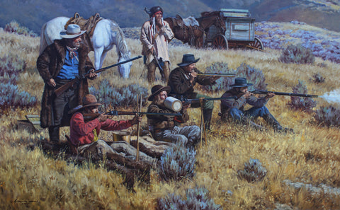Steven Lang Painting "The Buffalo Hunters" New Original
