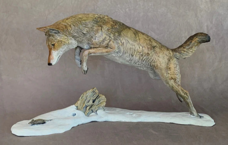 Jim Eppler Bronze "Coyote II, Pouncing" New!