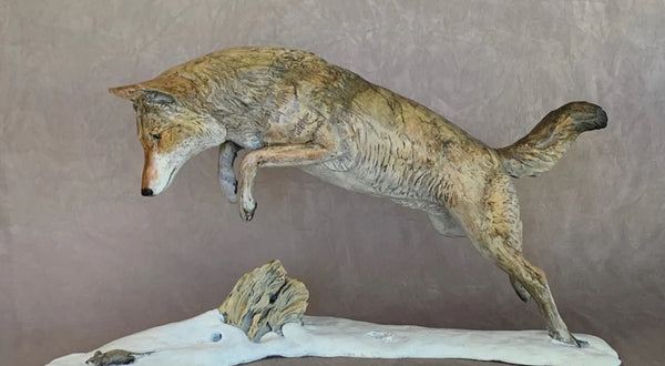 Jim Eppler Bronze "Coyote II, Pouncing" New!