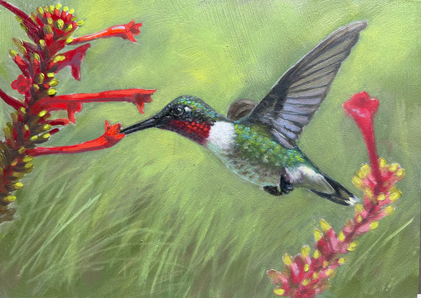 Deborah LaFogg painting "Sweet Spot- Hummingbird" New!