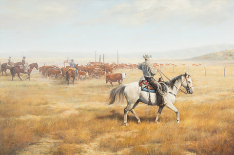 Greg Olsen Original Oil "The Cattle Drive" Available