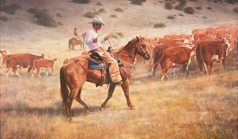 Greg Olsen Original Oil "Cattle Drive" Available