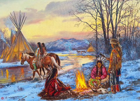 Hubert Wackermann Painting "Atsina Campfire" Available