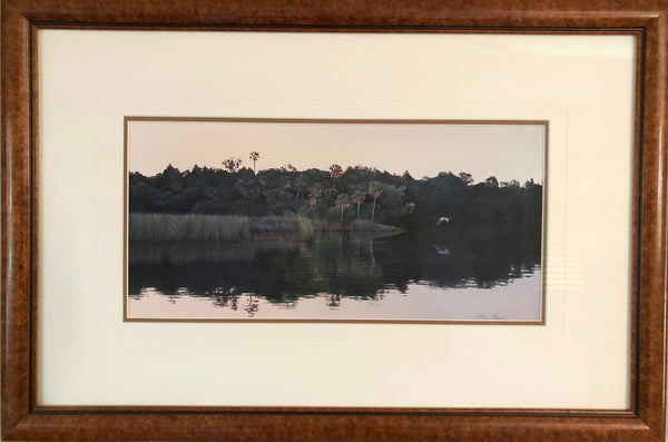 Charles Rowe Painting "Little Manatee Evening- Egret"