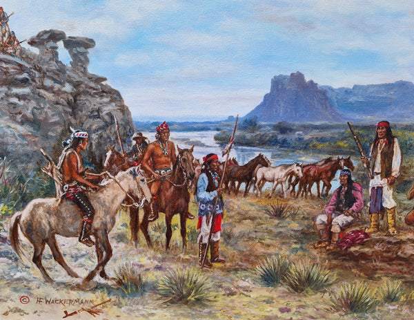 Hubert Wackermann Painting "Manuelito Meets the Cochise" available