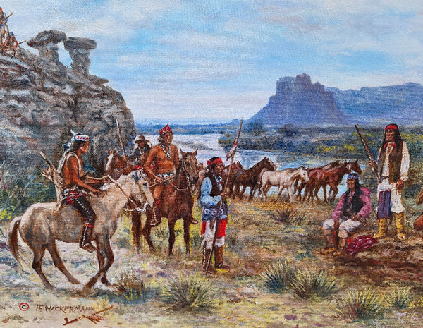 Hubert Wackermann Painting "Manuelito Meets the Cochise" available