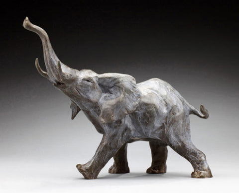 Sandy Scott Bronze "Motivated" Elephant Study