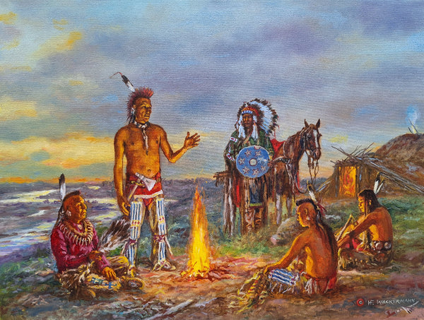 Hubert Wackermann Painting "Pawnee Council Petalasharo" Available