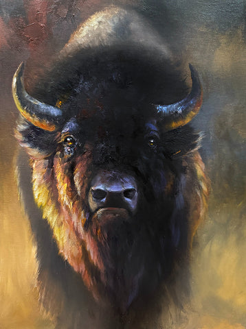 Monte Moore Painting "Prairie Stare Down" New Original