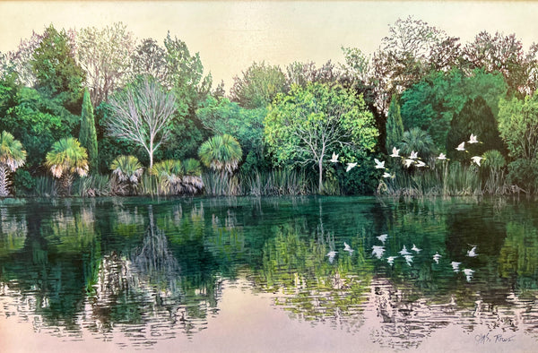 Charles Rowe Painting "Reflecting"