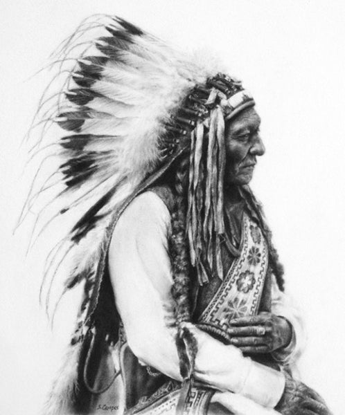 Stephanie Campos Drawing "Sitting Bull" Available