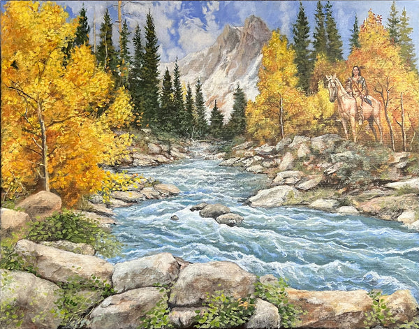 Victor Blakey Painting "The Golden Season"
