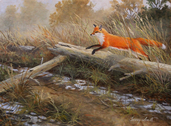 Terry Smith Painting "The Pursuit, Red Fox" Original Oil