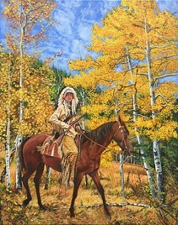 Victor Blakey Painting "Among the Aspen Trees"