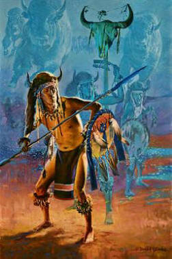David Yorke Painting "Calling the Buffalo"