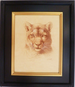 Ezra Tucker painting "Cougar Portrait"
