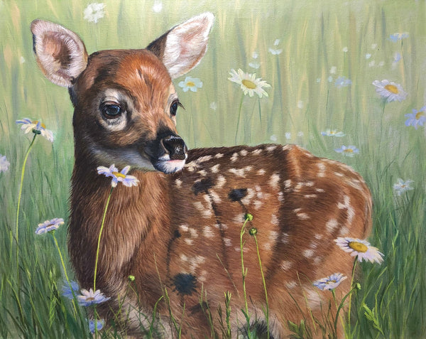 Deborah LaFogg painting "Field of Daisies"