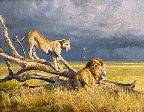 Grant Hacking Painting "Lion Pair"
