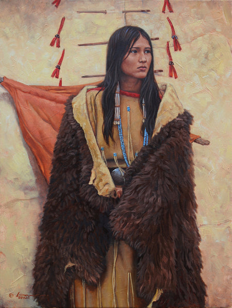 Steven Lang Painting "Her Buffalo Robe" Original Available