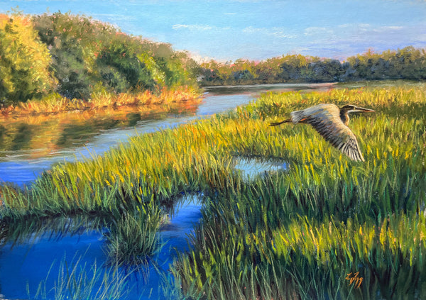 Deborah LaFogg painting "Golden Marsh"