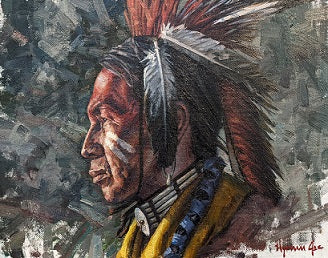 Hyrum Joe Painting "Oglala Eagle Feathers"