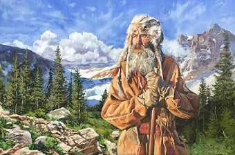 Victor Blakey painting of a mountain man.