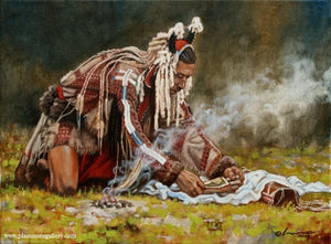 Steven Lang Painting "Opening the Medicine Bundle"