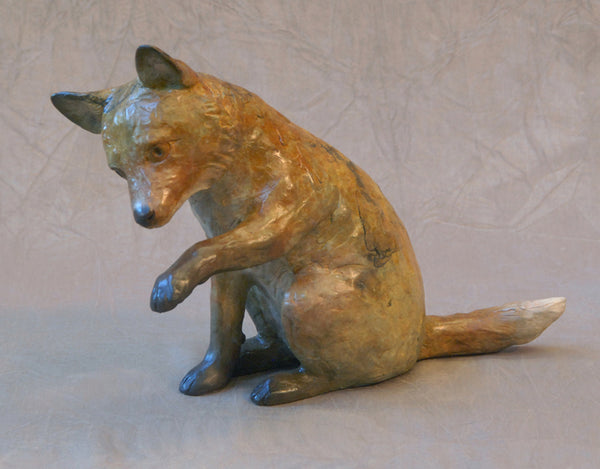 Red Fox Kit Bronze by Jim Eppler