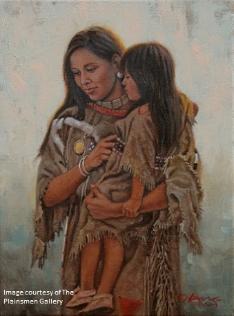 "Crow Mother and Child" painting by Steven Lang