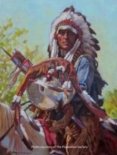 "Eternal Warrior" Western Painting by Steven Lang
