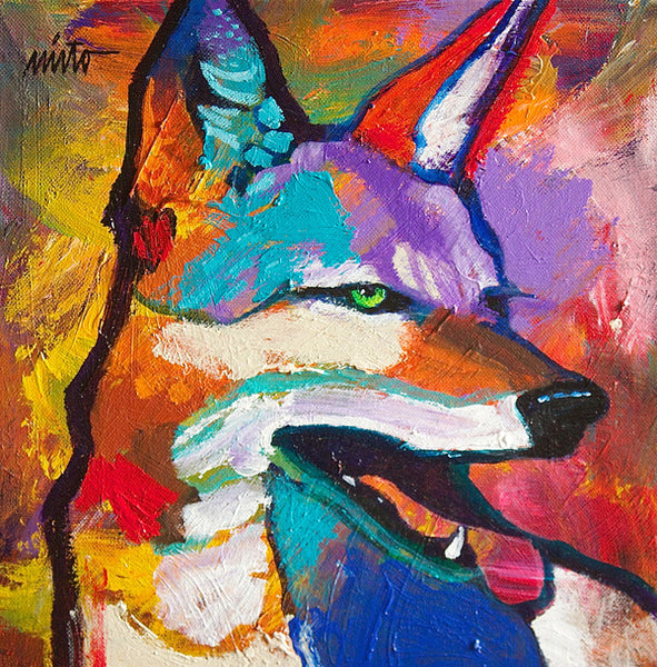 John Nieto Painting Young Coyote