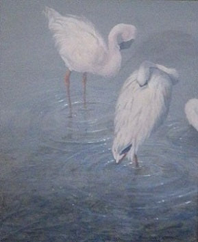 Pink Mist acrylic painting by Suzie Seerey-Lester