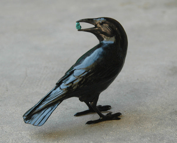 Jim Eppler Bronze "Small Raven with Turquoise"